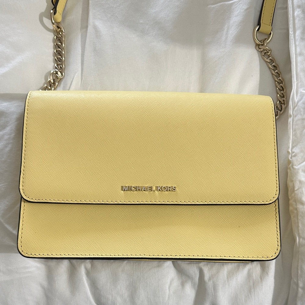 Michael Kors Lemon Crossbody Bag with Gold Chain